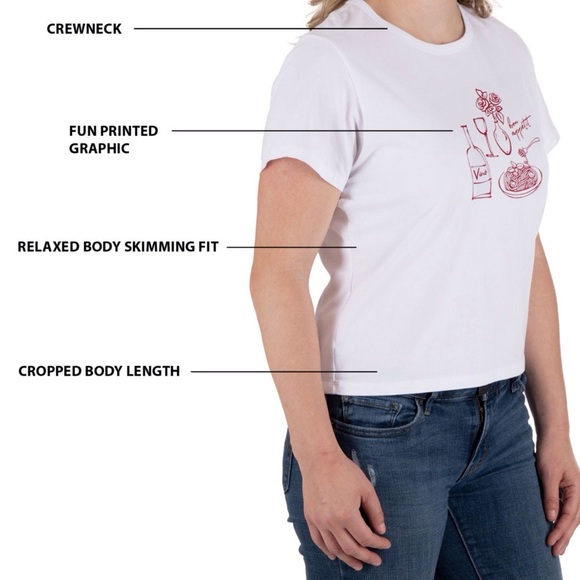 State of Mine Graphic Baby Tee White T-Shirt - Picture 3 of 5